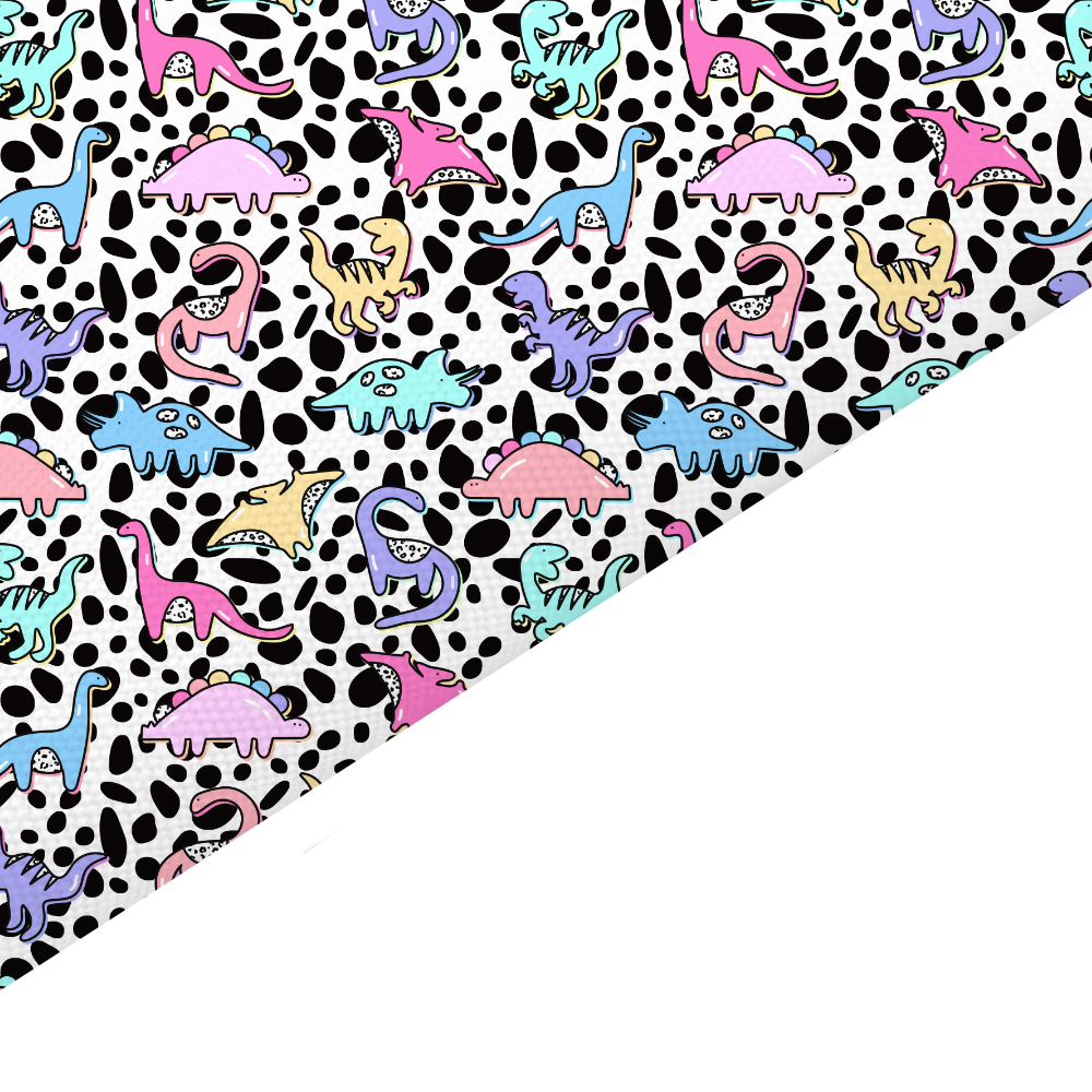 Mixed Dinosaur Canvas And Felt Backed Fabric - SKU B63