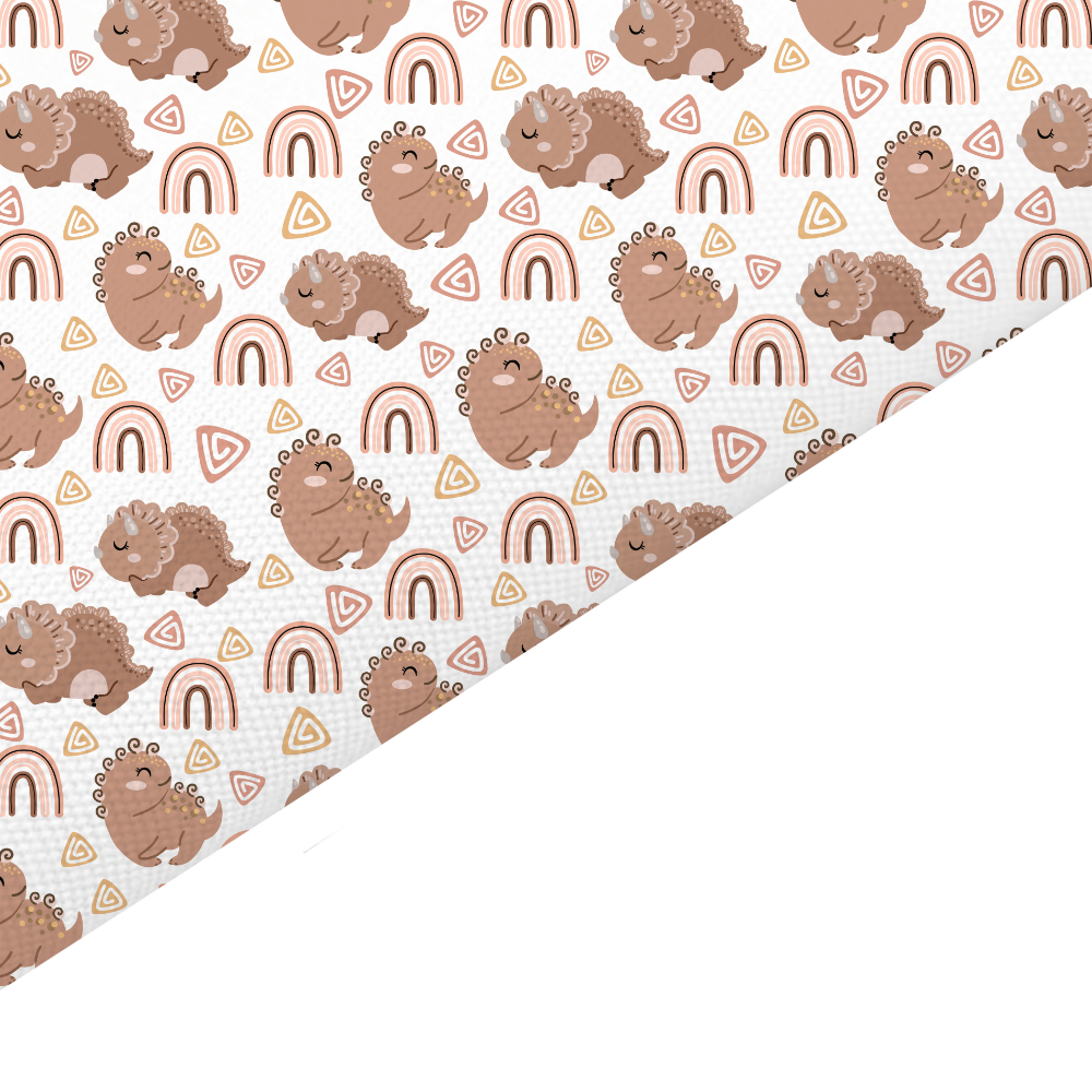 Brown Dinosaur Canvas And Felt Backed Fabric - SKU B61