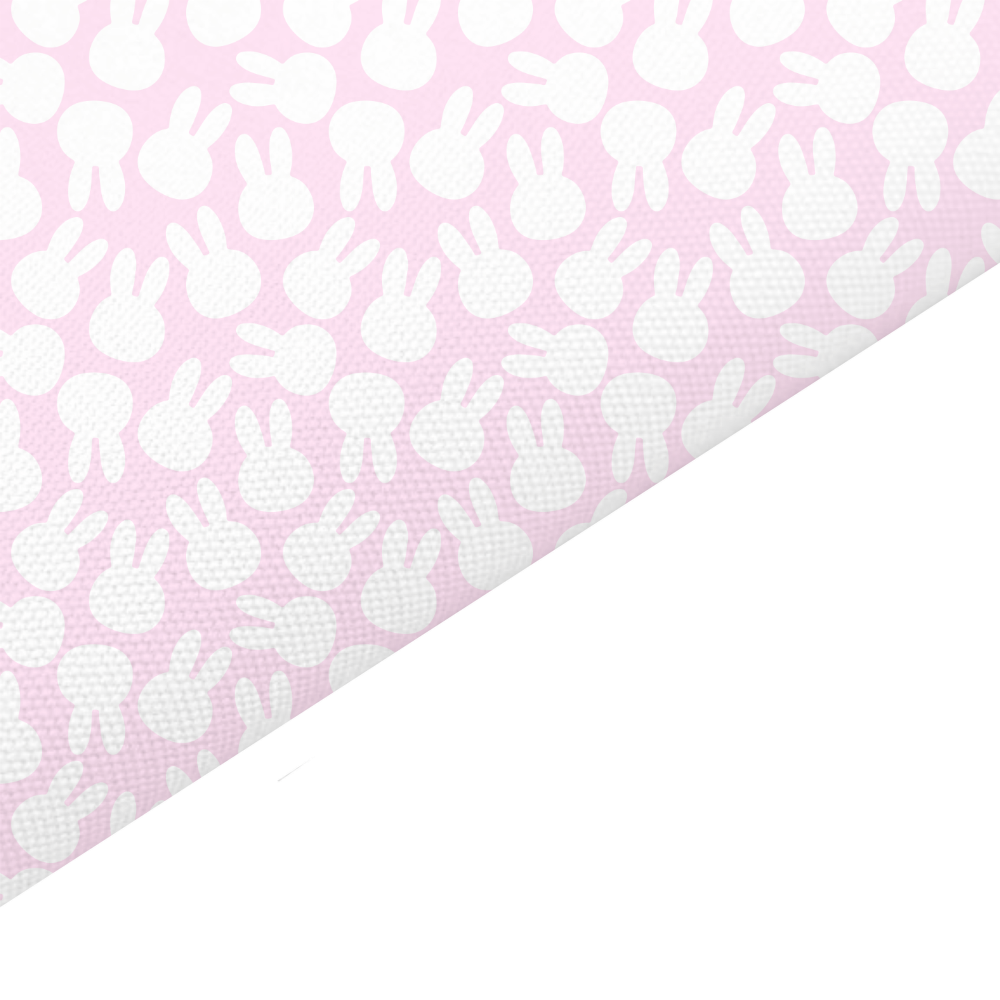 Pink Bunny Canvas And Felt Backed Fabric - SKU H23