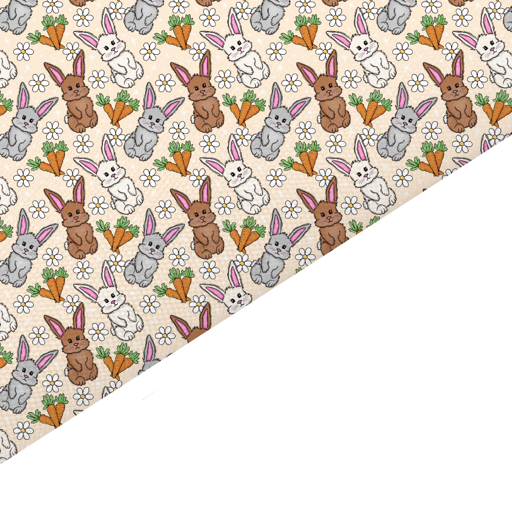 Easter Bunny Canvas And Felt Backed Fabric - SKU H38