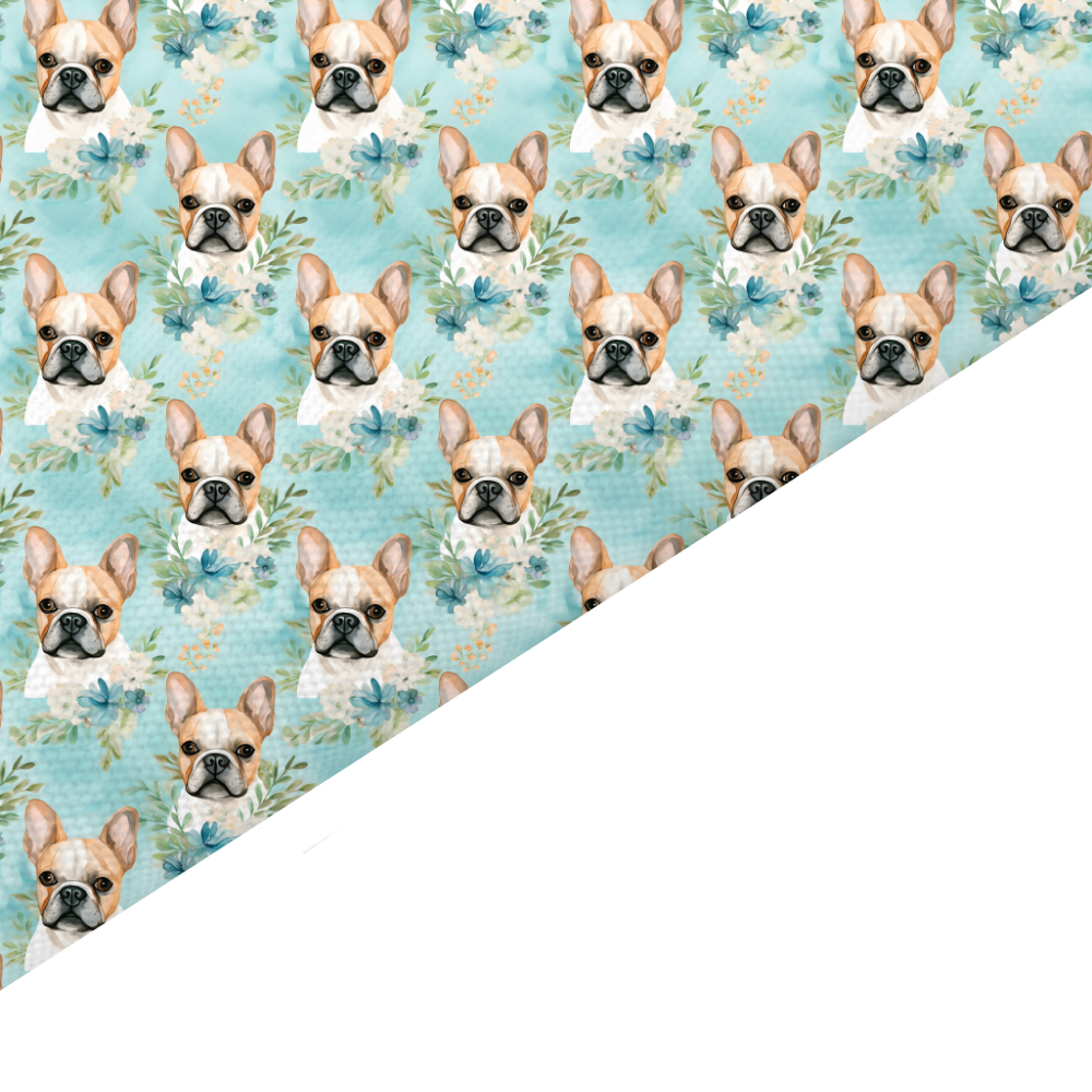 French Bulldog Canvas And Felt Backed Fabric - SKU O7
