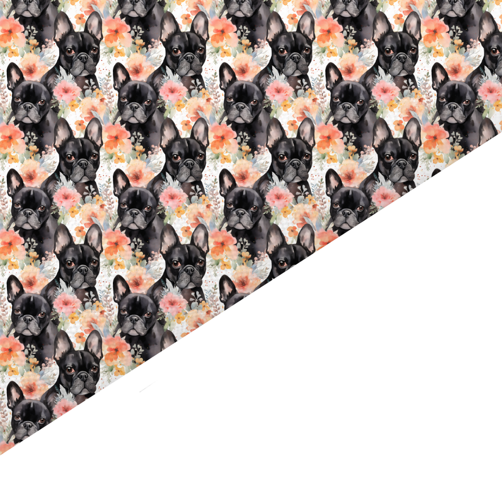 French Bulldog Canvas And Felt Backed Fabric - SKU O5