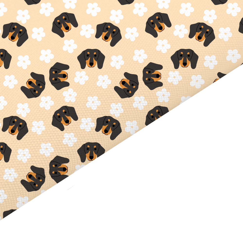 Dachshund Canvas And Felt Backed Fabric - SKU O48