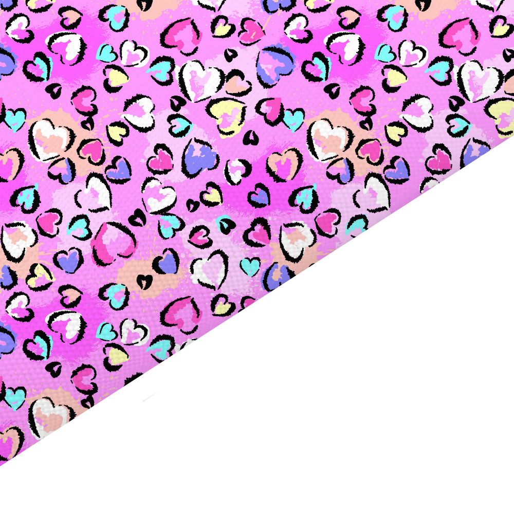 Purple Hearts Canvas And Felt Backed Fabric - SKU A71