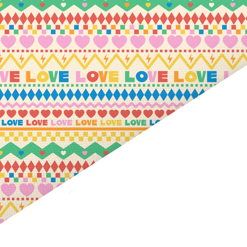 Love Fair Isle Canvas And Felt Backed Fabric - SKU A100