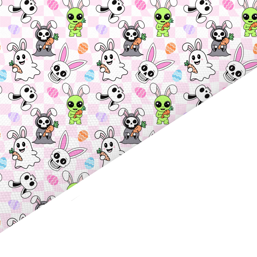 Spooky Easter Canvas And Felt Backed Fabric - SKU A37