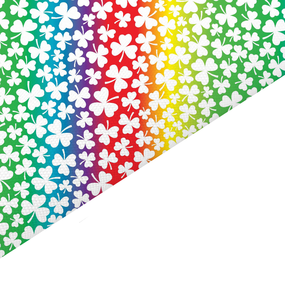 Rainbow Clover Canvas And Felt Backed Fabric - SKU A10