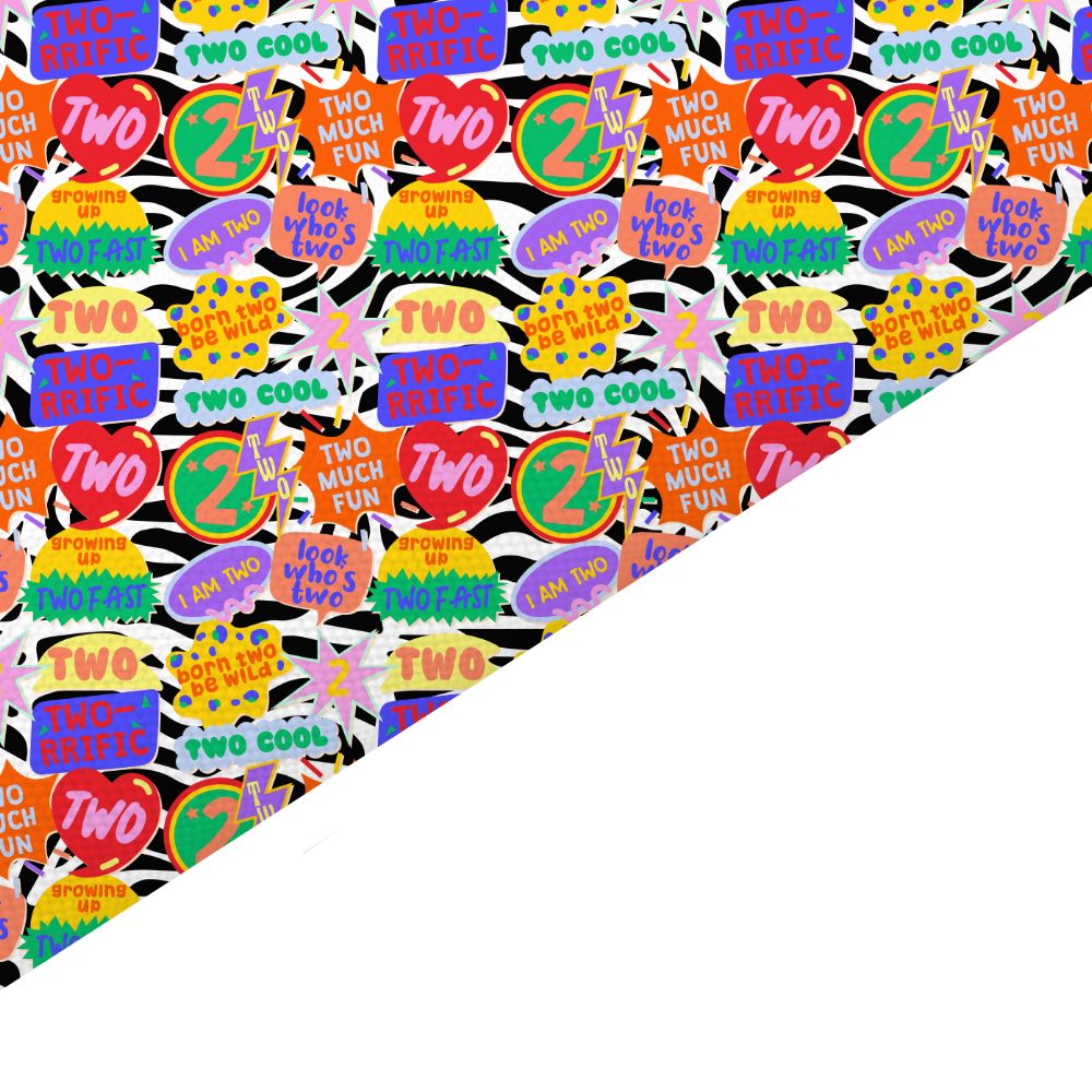 2nd Birthday Canvas And Felt Backed Fabric - SKU P45