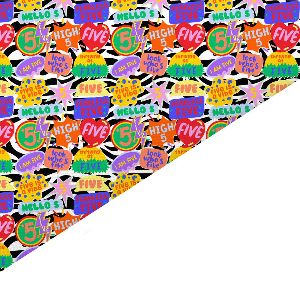 5th Birthday Canvas And Felt Backed Fabric - SKU P48