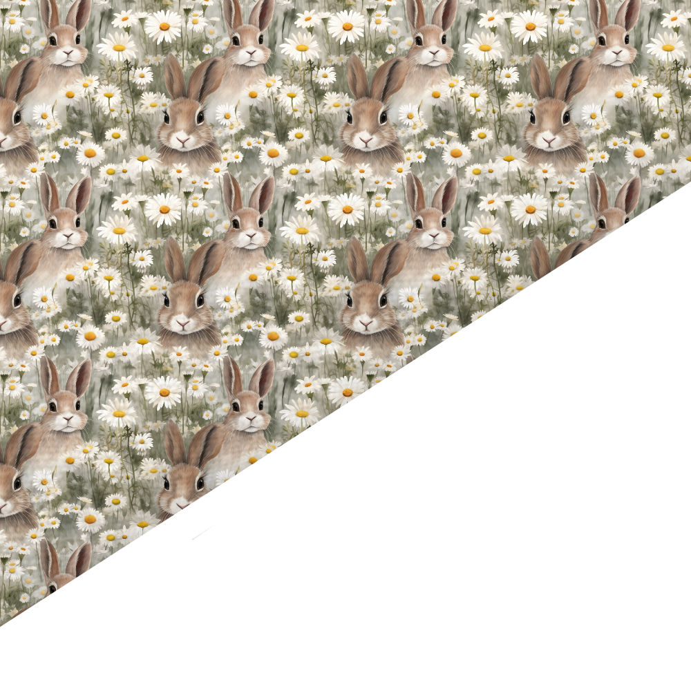 Floral Rabbit Canvas And Felt Backed Fabric - SKU B23