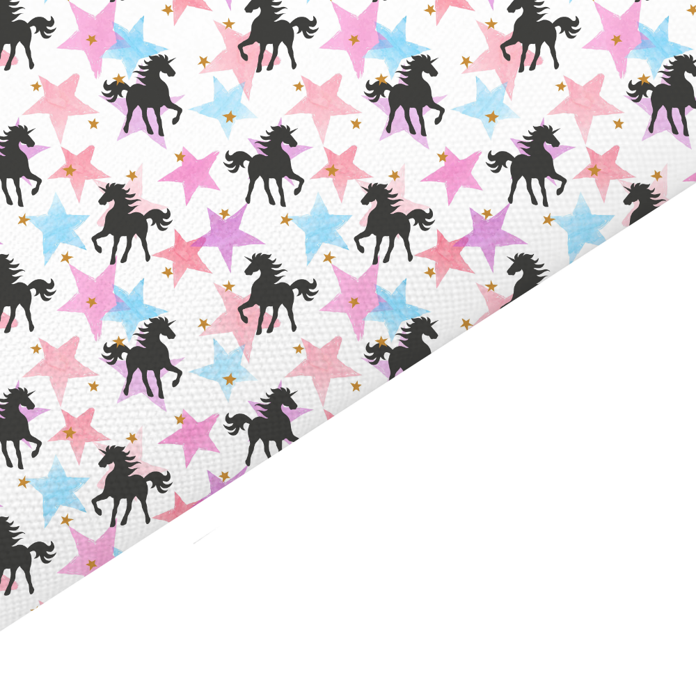 Black Unicorn Canvas And Felt Backed Fabric - SKU C8