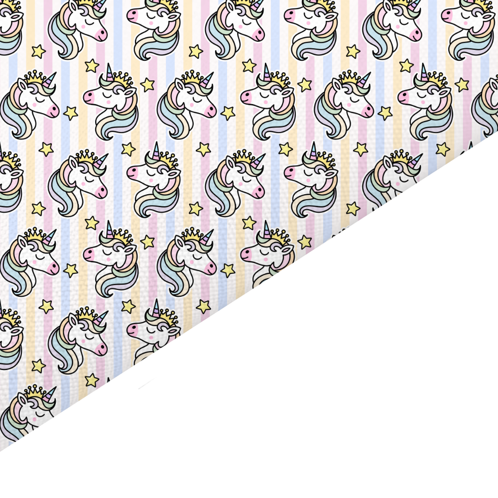 Pastel Rainbow Unicorn Canvas And Felt Backed Fabric - SKU C13