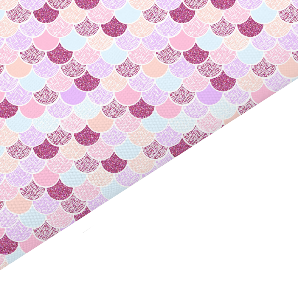 Purple Mermaid Scales Canvas And Felt Backed Fabric - SKU C16