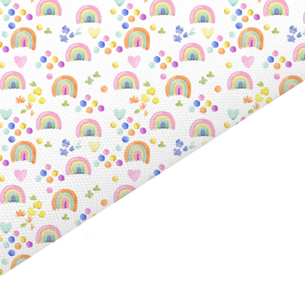 Rainbow Canvas And Felt Backed Fabric - SKU D18