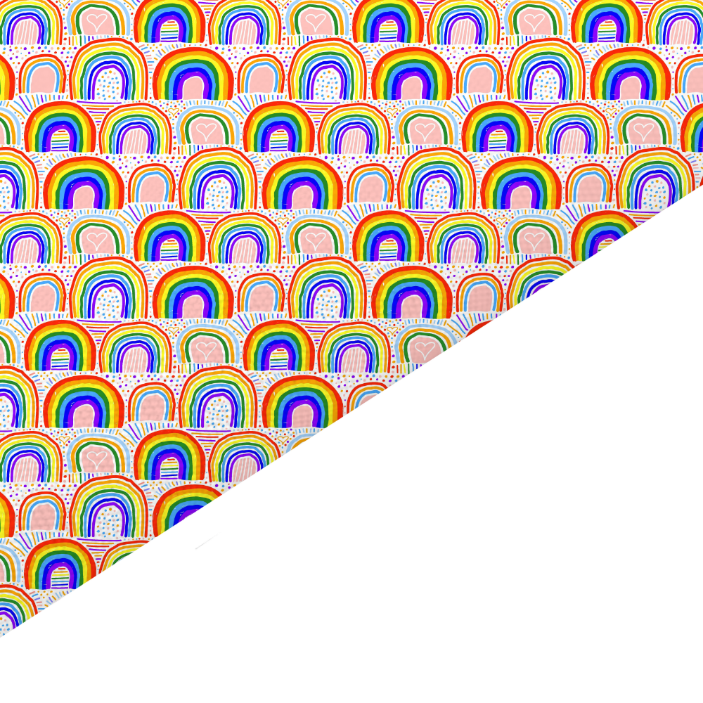 Blue Rainbow Canvas And Felt Backed Fabric - SKU D15