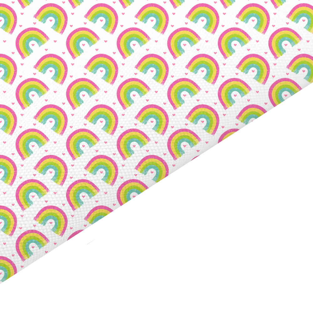 Rainbow Canvas And Felt Backed Fabric - SKU D12