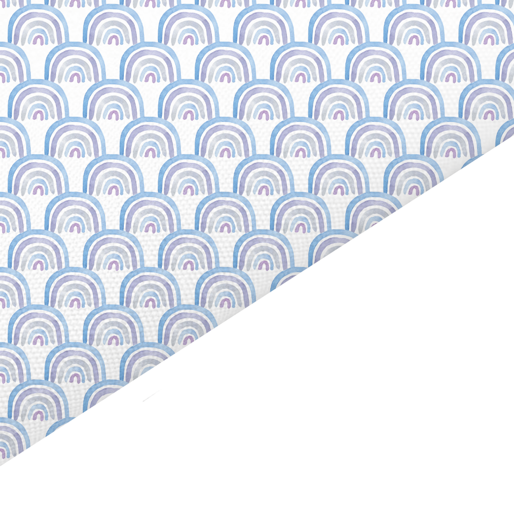Blue Rainbow Canvas And Felt Backed Fabric - SKU D11