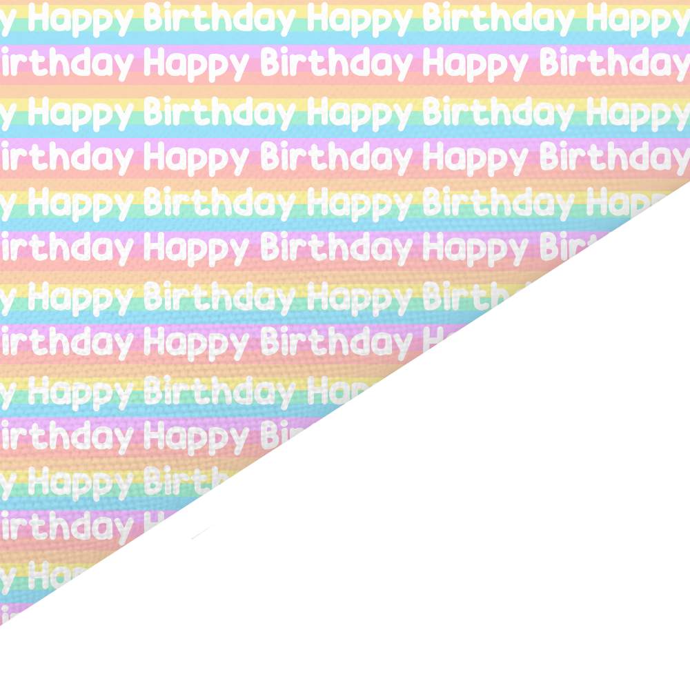 Pastel Happy Birthday Canvas And Felt Backed Fabric - SKU D42