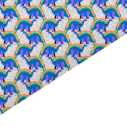 Blue Dinosaur Canvas And Felt Backed Fabric - SKU B55