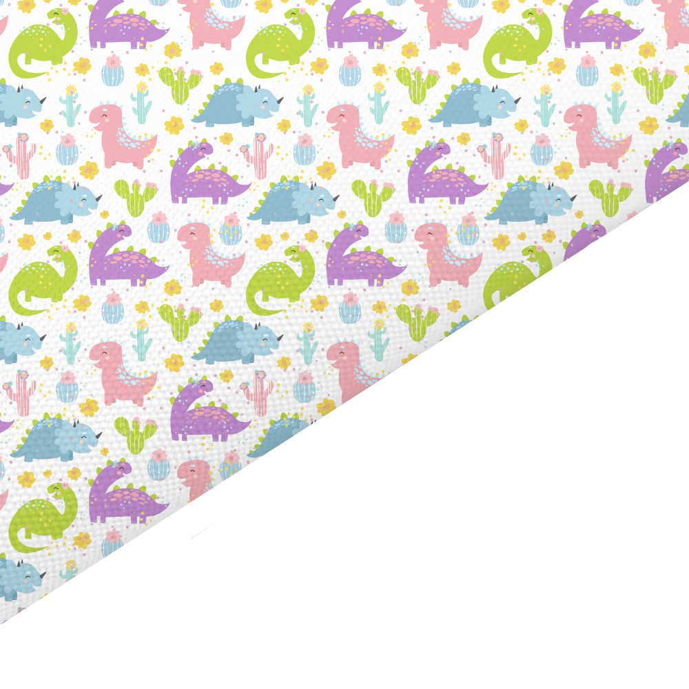 Pastel Dinosaur Canvas And Felt Backed Fabric - SKU B49