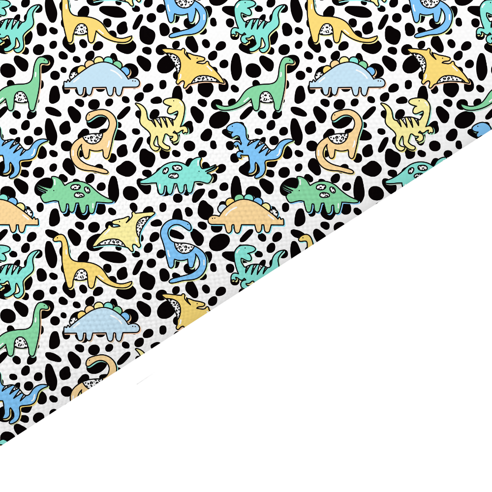 Mixed Dinosaur Canvas And Felt Backed Fabric - SKU B62