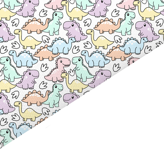 Pastel Dinosaur Canvas And Felt Backed Fabric - SKU B65