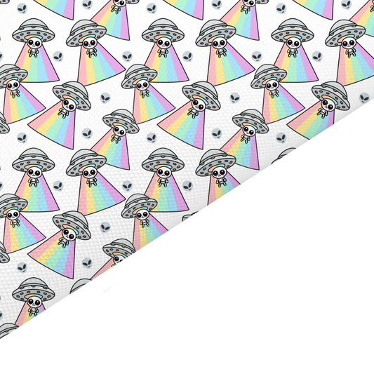UFO Alien Canvas And Felt Backed Fabric - SKU E2