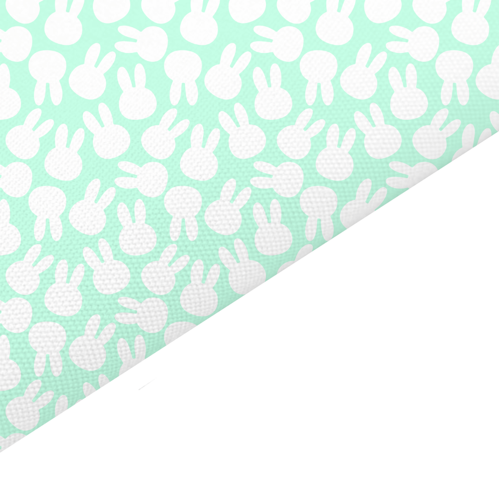 Mint Bunny Canvas And Felt Backed Fabric - SKU H20