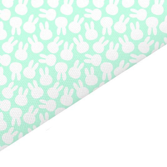 Mint Bunny Canvas And Felt Backed Fabric - SKU H20