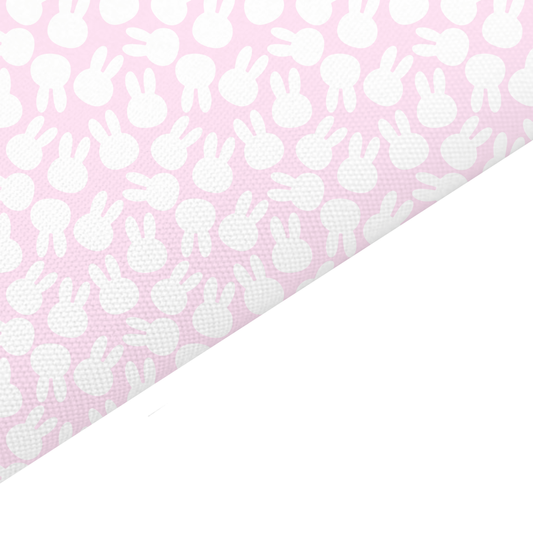 Pink Bunny Canvas And Felt Backed Fabric - SKU H23