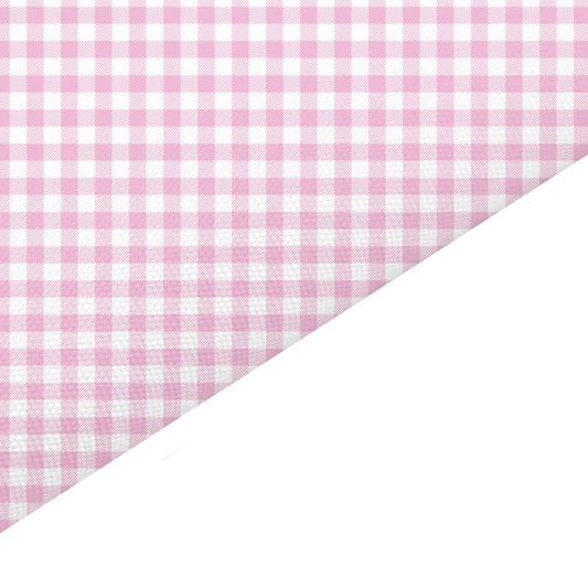 Light Pink Gingham Canvas And Felt Backed Fabric - SKU I44