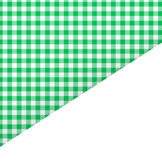 Green Gingham Canvas And Felt Backed Fabric - SKU I45
