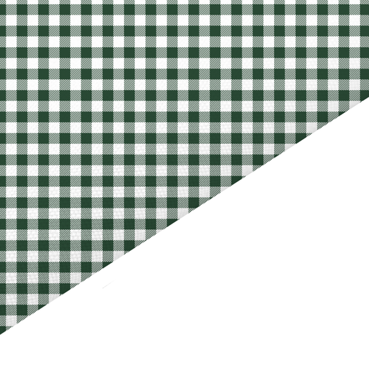 Dark Green Gingham Canvas And Felt Backed Fabric - SKU I46