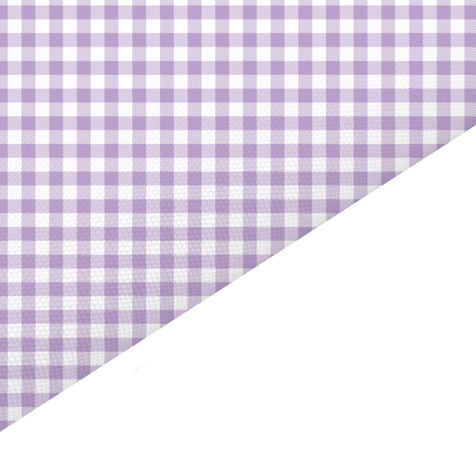 Light Purple Gingham Canvas And Felt Backed Fabric - SKU I42
