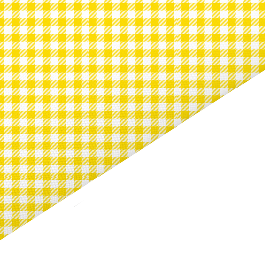 Yellow Gingham Canvas And Felt Backed Fabric - SKU I41