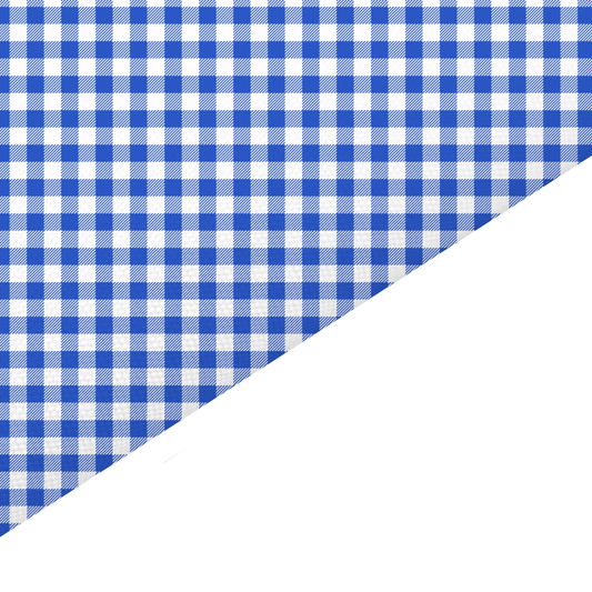 Royal Blue Gingham Canvas And Felt Backed Fabric - SKU I39