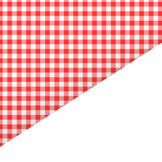 Red Gingham Canvas And Felt Backed Fabric - SKU I36