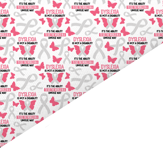Dyslexia Awareness Canvas And Felt Backed Fabric - SKU M5