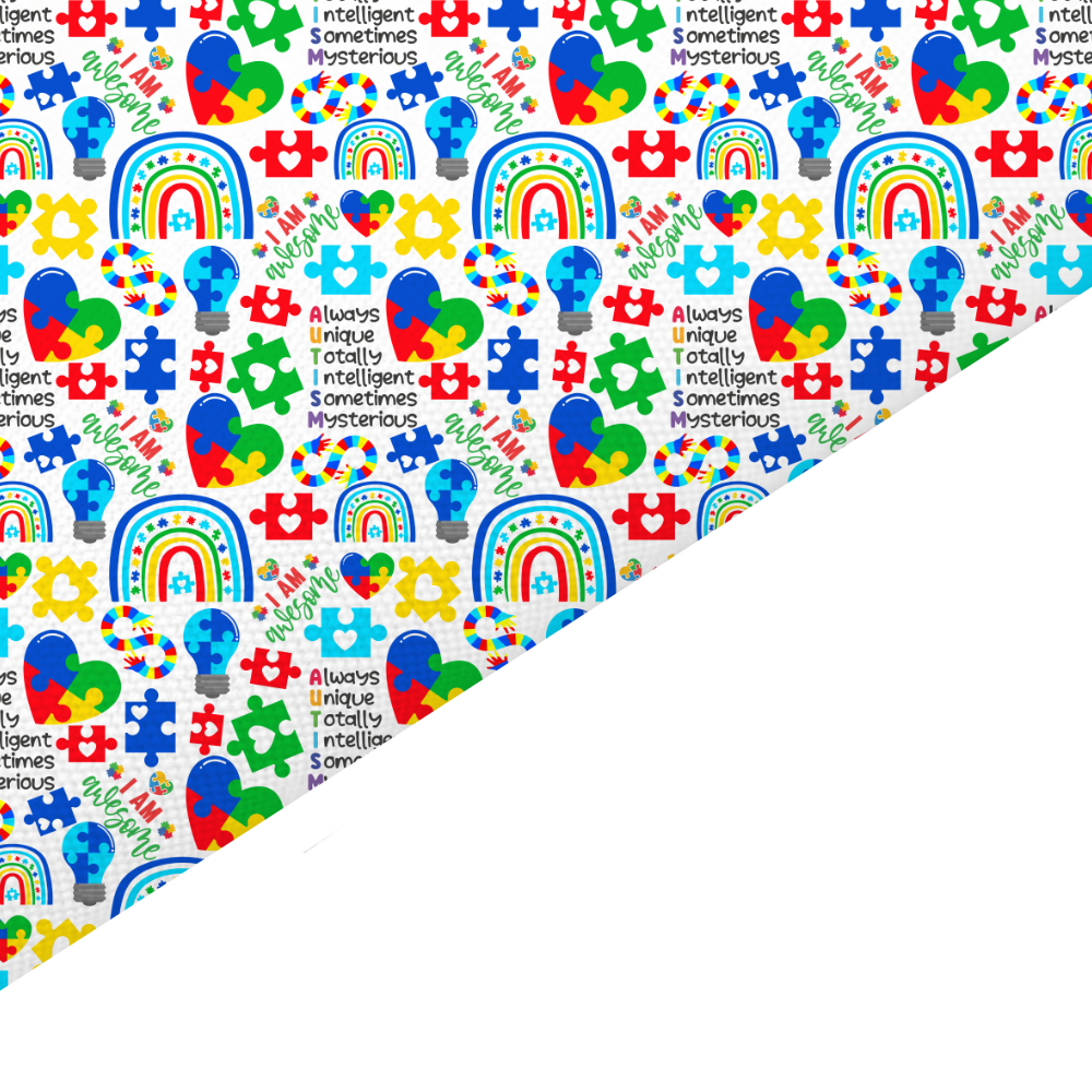 Autism Awareness Canvas And Felt Backed Fabric - SKU L92