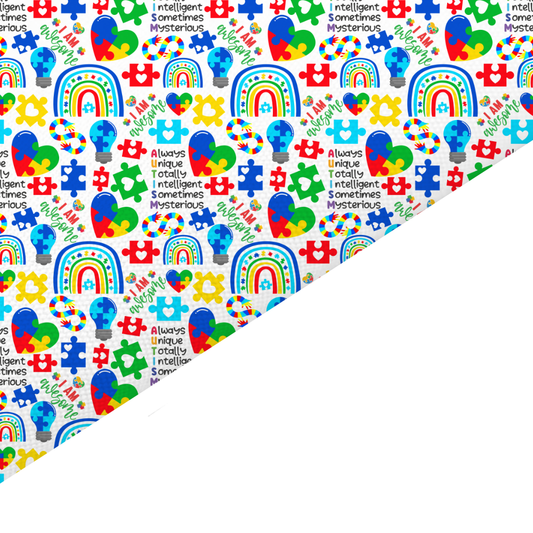 Autism Awareness Canvas And Felt Backed Fabric - SKU L92