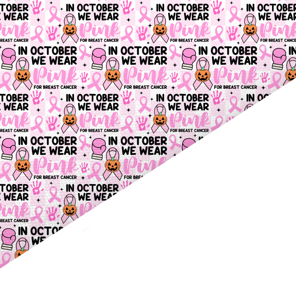 Breast Cancer Awareness Canvas And Felt Backed Fabric - SKU L90