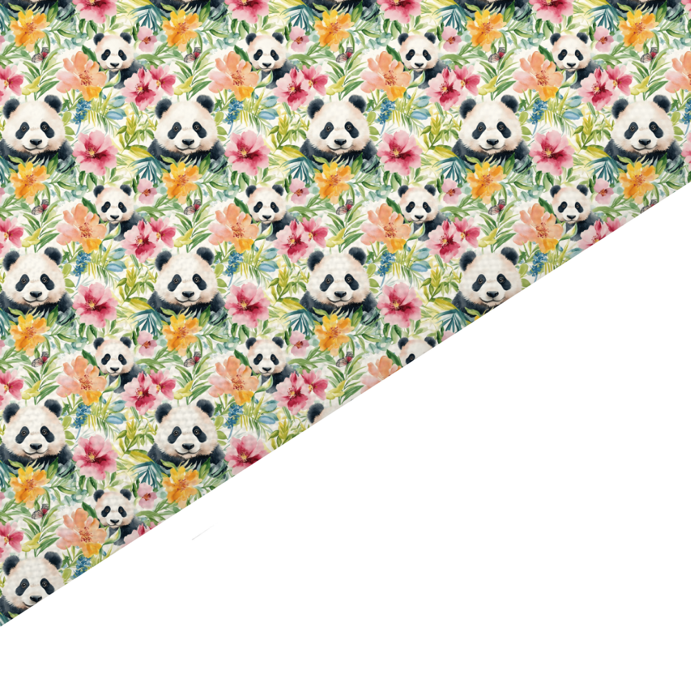 Panda Canvas And Felt Backed Fabric - SKU N52