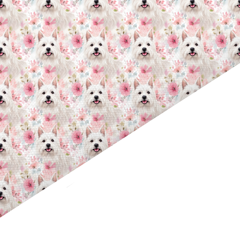 Westie Canvas And Felt Backed Fabric - SKU O9