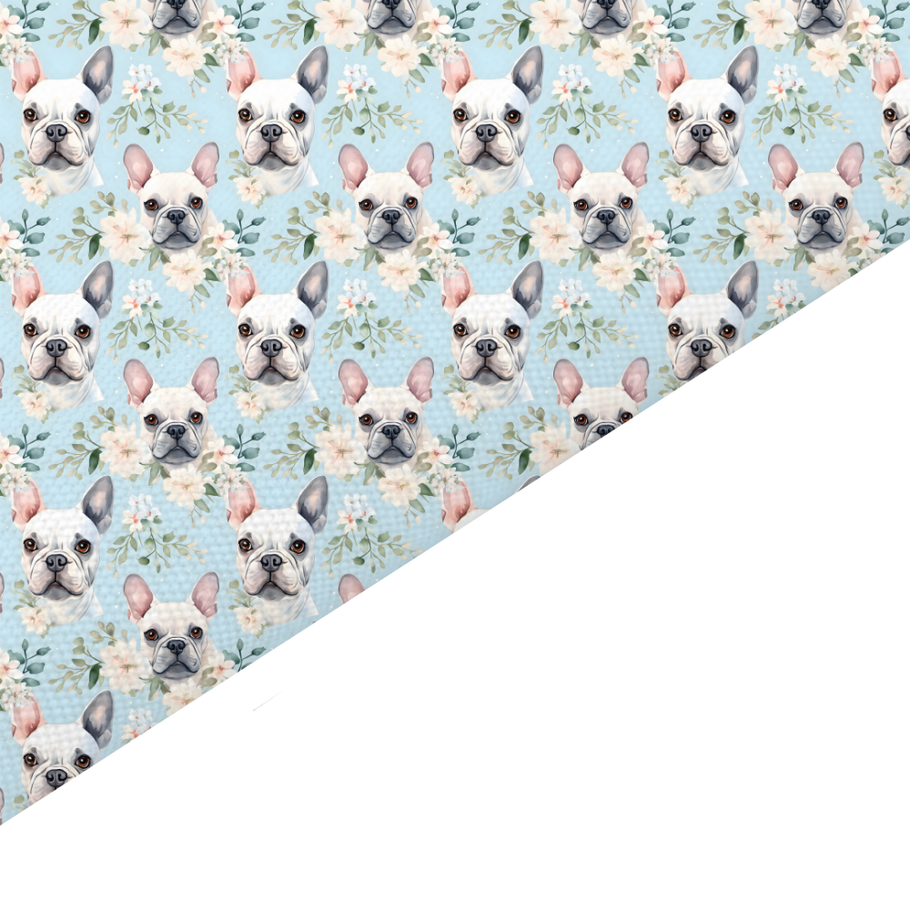 French Bulldog Canvas And Felt Backed Fabric - SKU O6