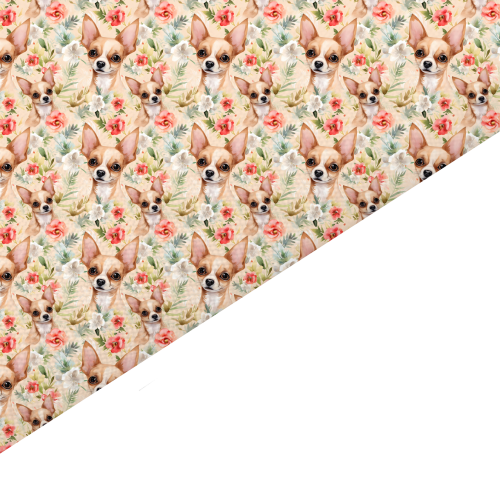 Chihuahua Canvas And Felt Backed Fabric - SKU O3