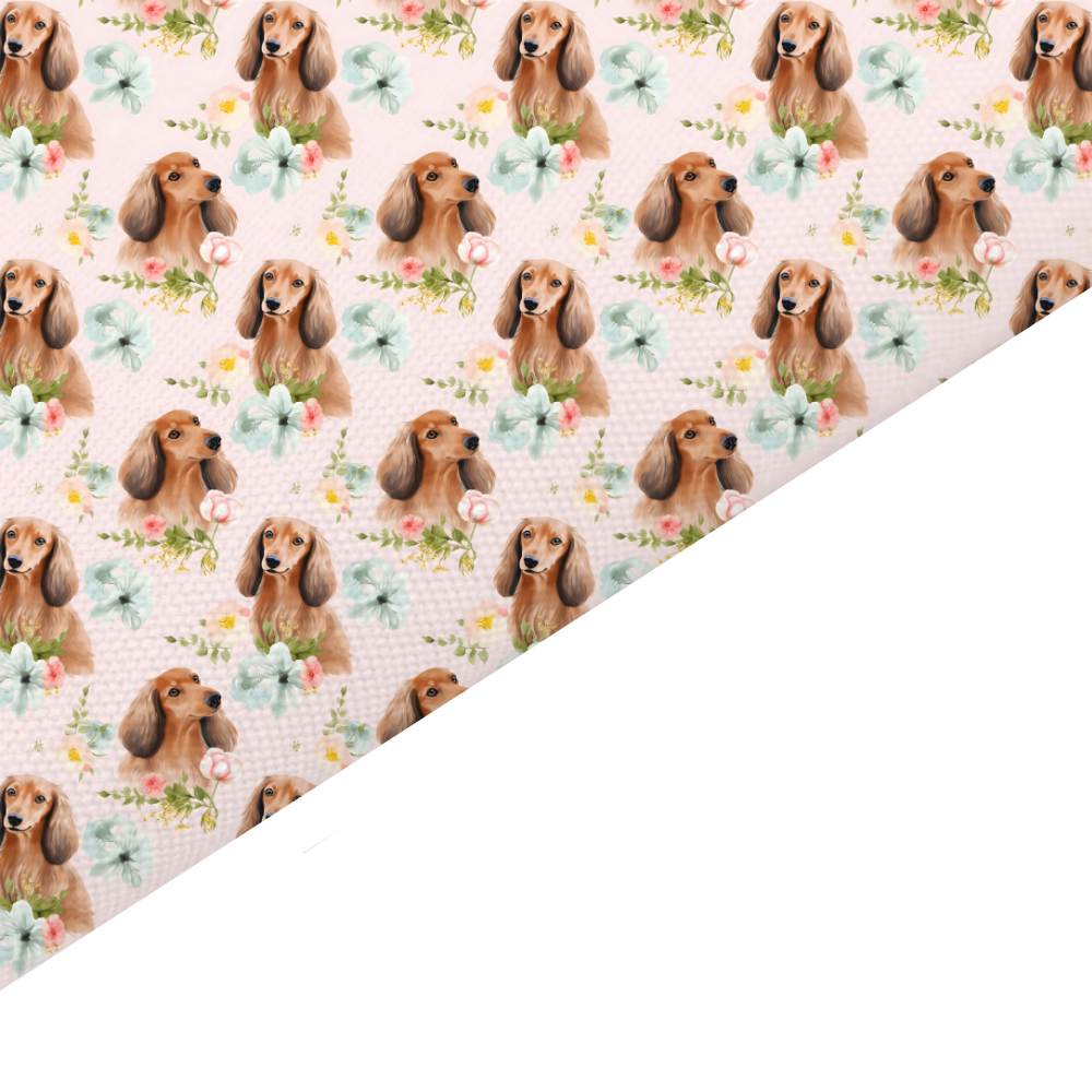 Dachshund Canvas And Felt Backed Fabric - SKU O18