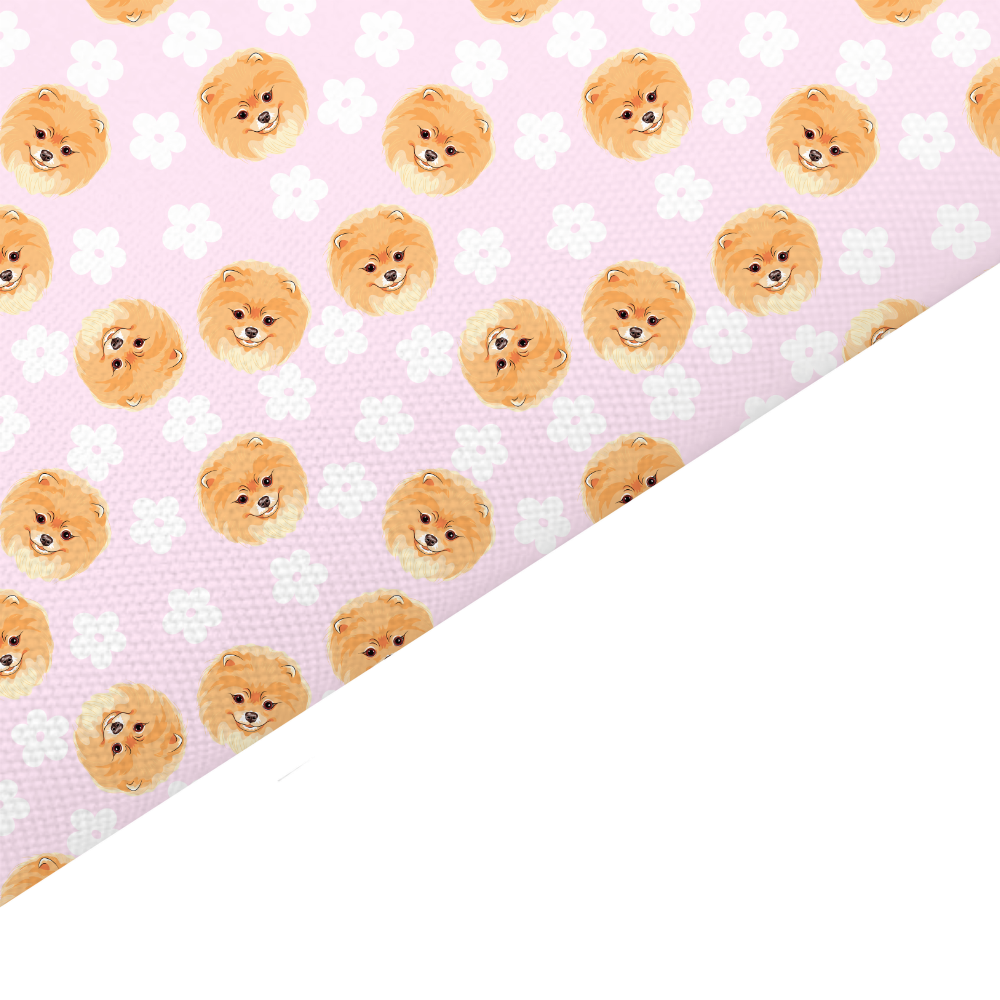 Pomeranian Canvas And Felt Backed Fabric - SKU O49