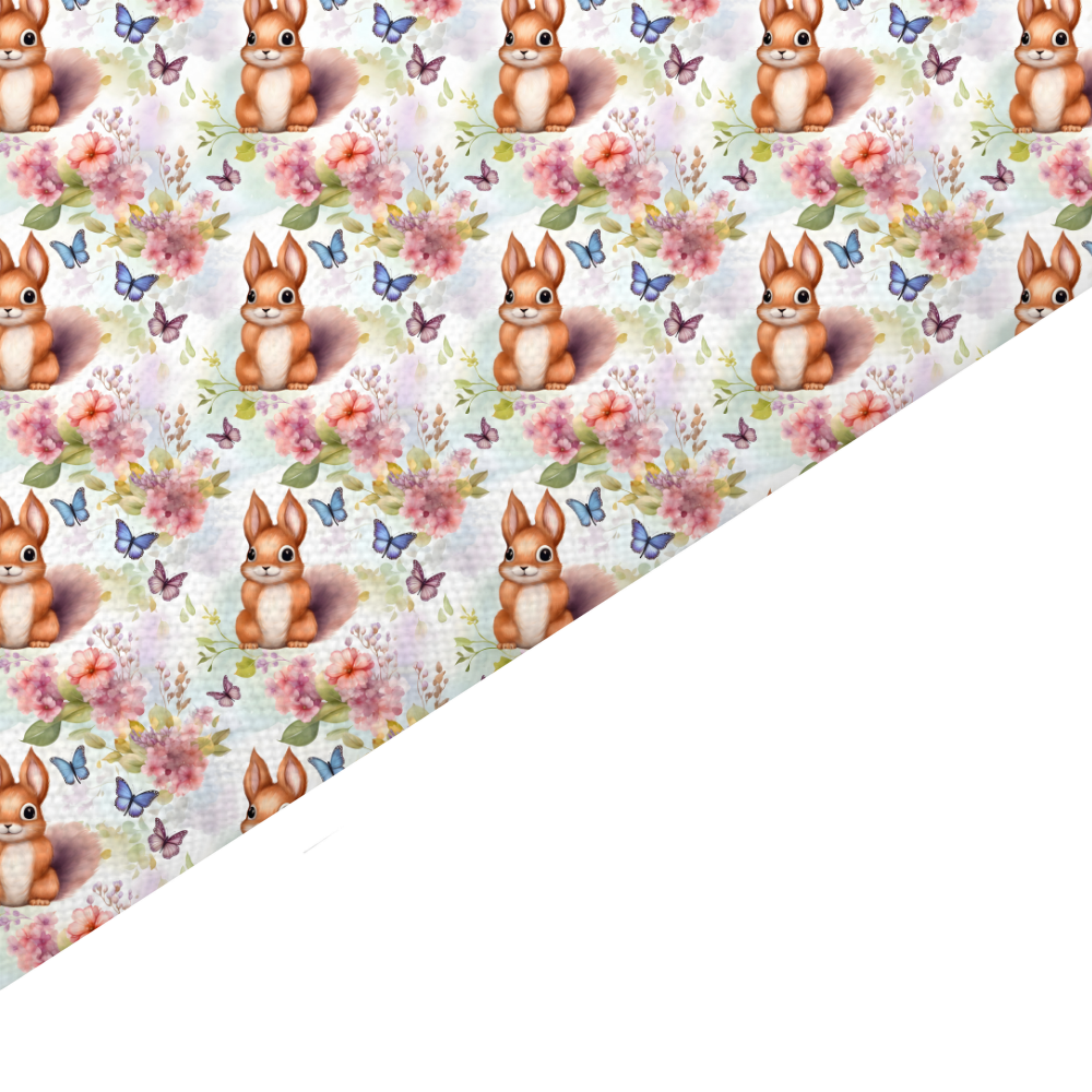 Squirrel Canvas And Felt Backed Fabric - SKU O99