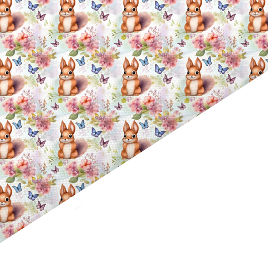 Squirrel Canvas And Felt Backed Fabric - SKU O99