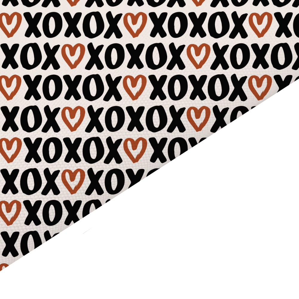 Brown XOXO Canvas And Felt Backed Fabric - SKU A72